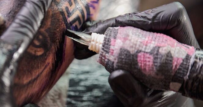 getting a tattoo