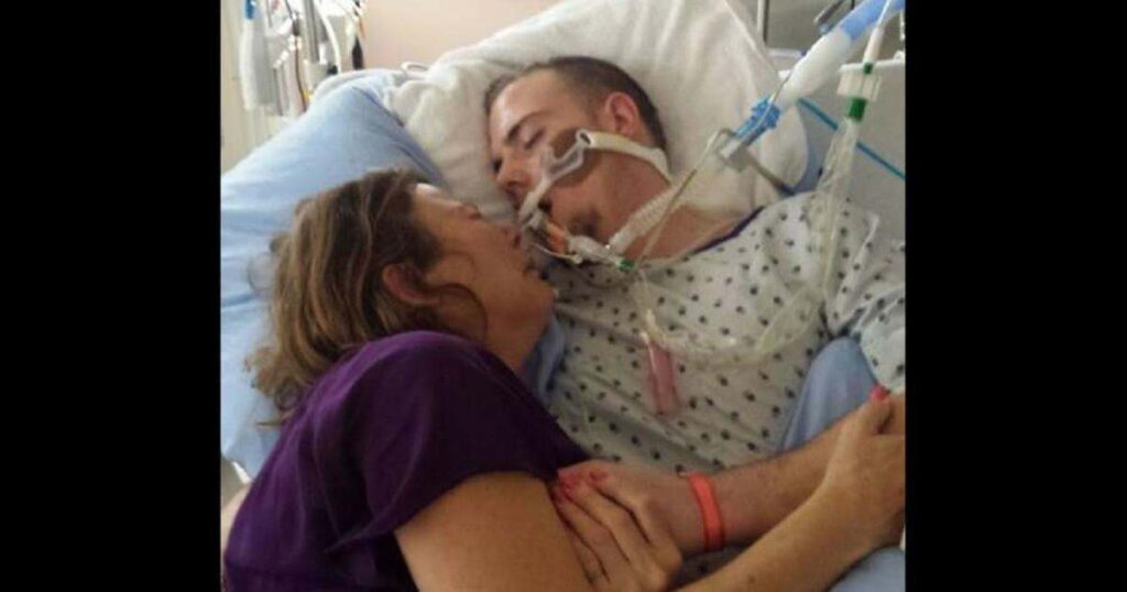 Heartbreaking Farewell: Mother Climbs into Bed with Dying Son, Breaks Down at the Thought of His Demise