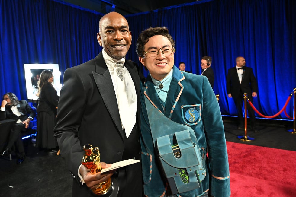 hollywood, california march 02: in this handout photo provided by the academy, paul tazewell and bowen yang pose backstage during the 97th annual oscars at dolby theatre on march 02, 2025 in hollywood, california. (photo by richard harbaugh/the academy via getty images)